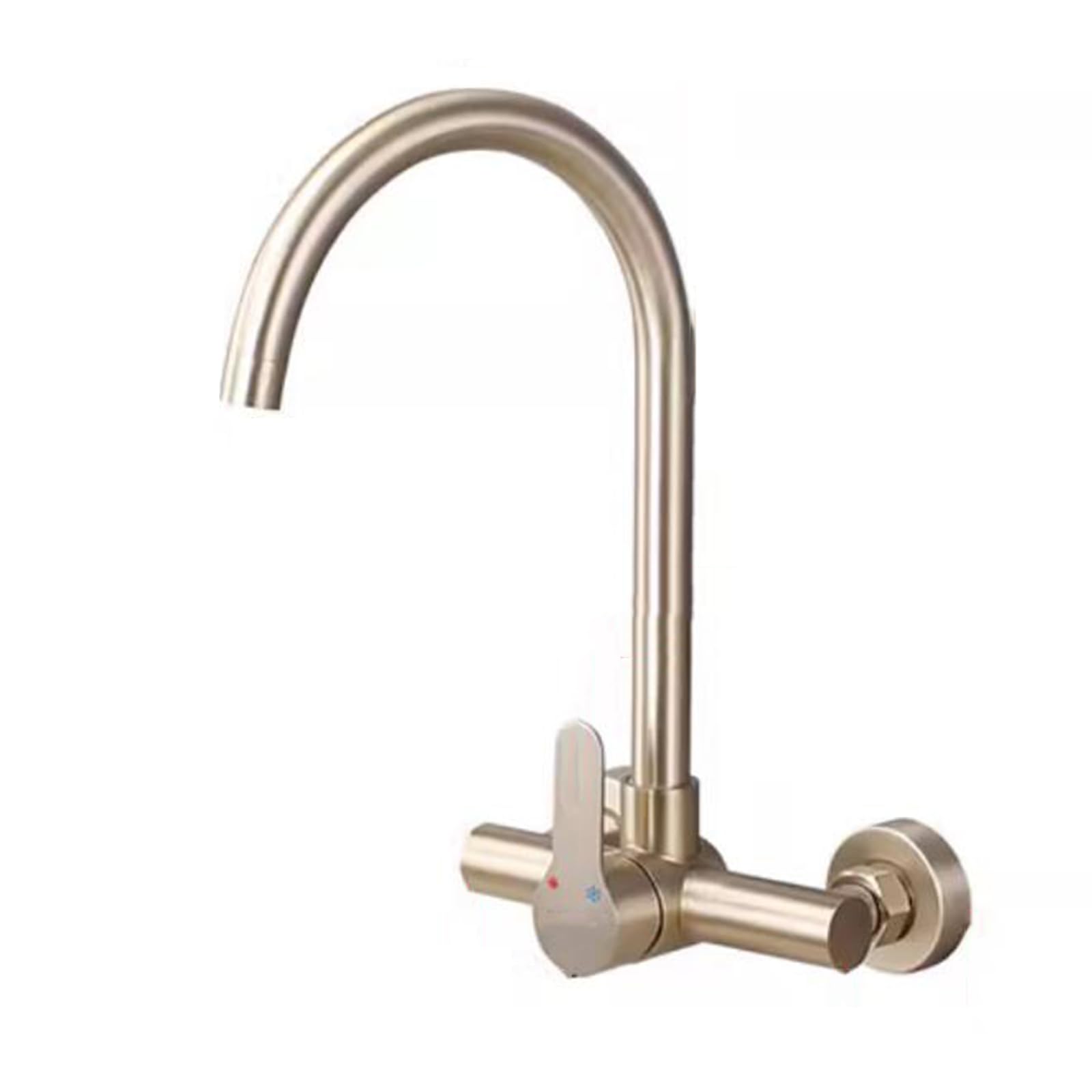Grifo de cocina de pared en acero inoxidable dorado cepillado de alta gama