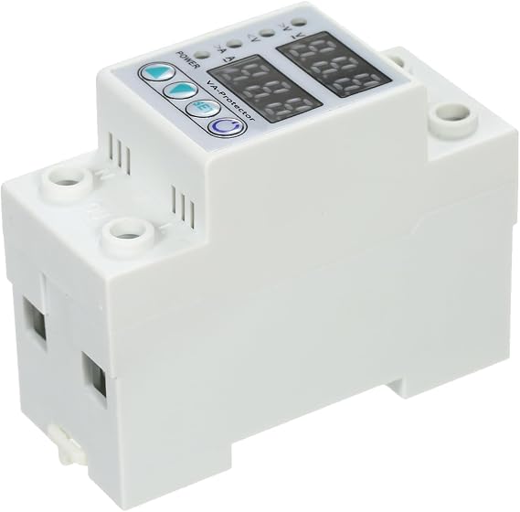 LANRU 63A 220V Din Rail Adjustable Over Voltage and Under Voltage Protective Device Protector Relay Over Current Protection Home Usage Dual LED Display