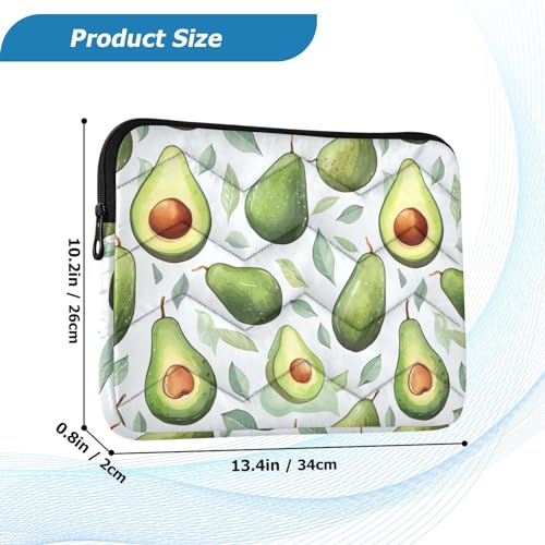 Funda para portátil 13-14 pulgadas con diseño hojas de aguacate miniatura 3