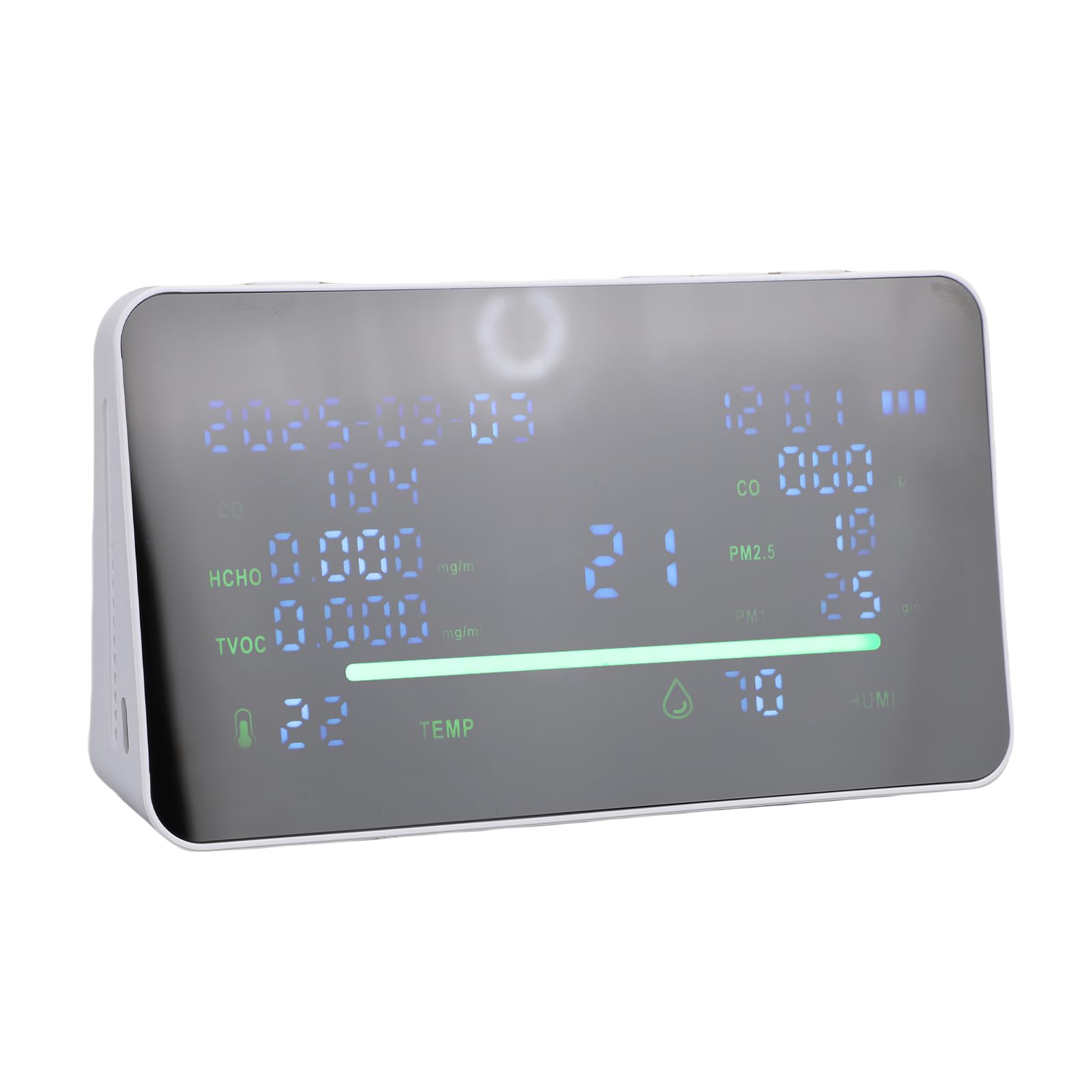 YDuupxe Monitor de Calidad del Aire Interior, 11 Indicadores, Pantalla a