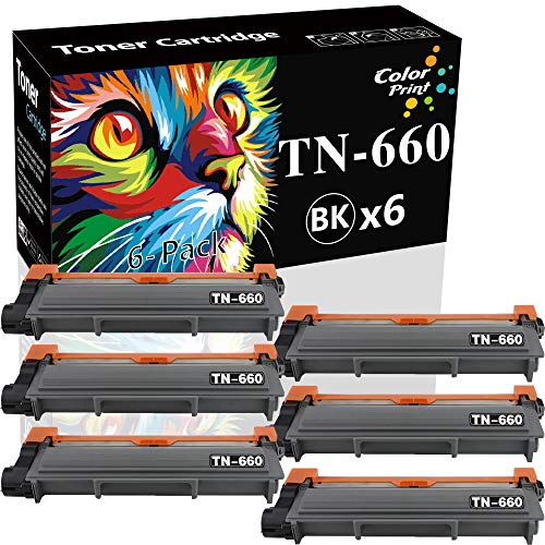 Buy 1 get 1 ColorPrint Compatible TN-660 Toner Cartridge Replacement for TN660 TN-630 Work with HL-L2300D L2365DW L2340DW L2320D L2360DW DCP-L2520DW DCP-L2540DW MFC-L2700DW MFC-L2740DW Printer (Black, 6-Pack)