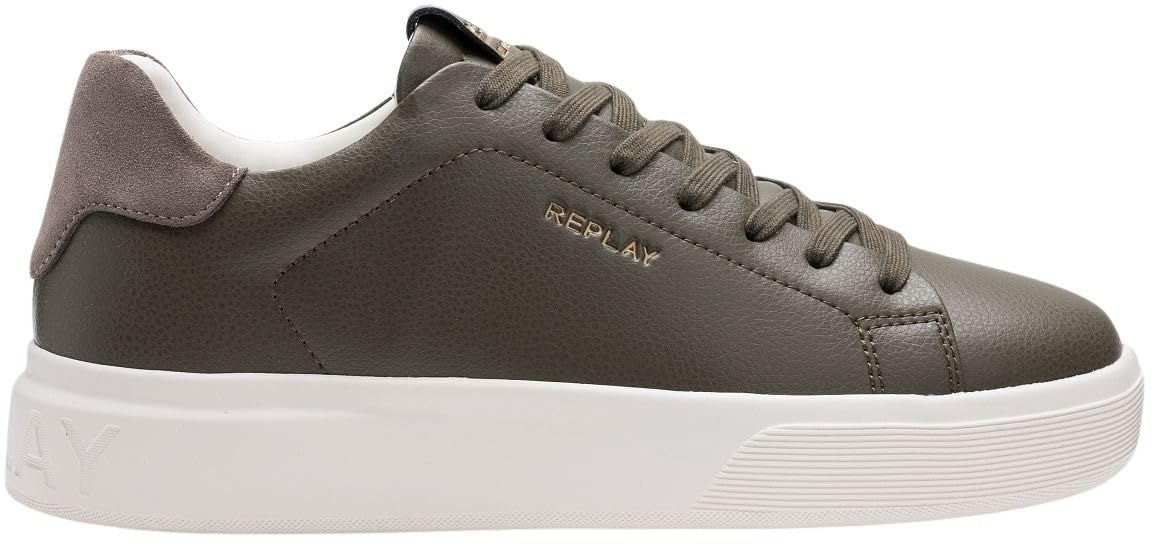 Replay Men's Cupsole Trainers, Mil Green, 43, 039 Mil Green, 9.5 UK