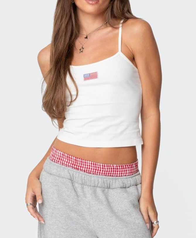 Women Y2k Graphic Cami Tops Spaghetti Strap Summer Going Out Crop Top Sleeveless Backless Basic Tank Tops3