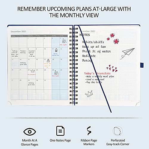 Agenda 20221 2022 weekkalender circa A5 spiraalbinding hardcover afsprakenplan, Van augustus 2021 tot augustus 2022… - Image 5