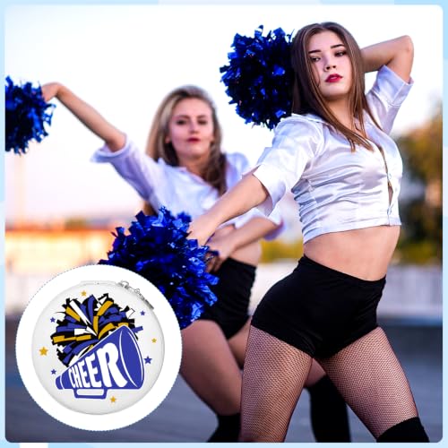 12 Pcs Cheer Team Gifts for Cheerleader Cheer Jewelry Box Round Mini Travel Jewelry Box Organizer for Rings Earrings Necklaces Cheerleader Gifts Bulk for Team, Banquet, Competition & Birthday Party - Image 4