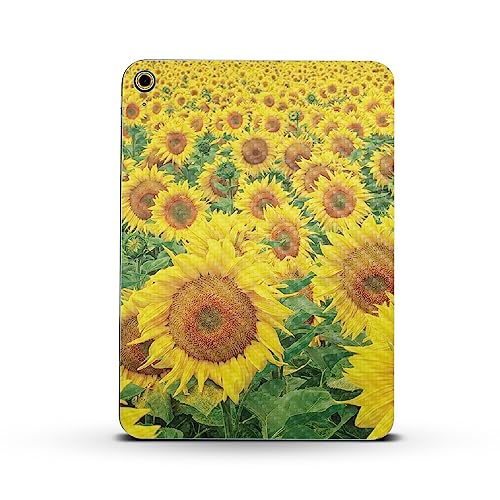 Image of MightySkins Carbon Fiber Skin Compatible with Apple iPad 10.9 inch 10th Gen (2022) Full Wrap Kit - Sunflower Field | Protective, Durable Textured Carbon Fiber Finish | Easy to Apply | Made in The USA