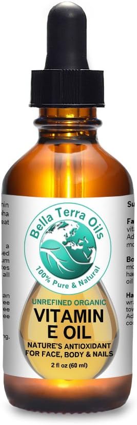 Bella Terra Oils SaLE- Vitamin E 2ounce. D-alpha Tocopherol. Organic. Premium. pure Pure, Max Strength 75,000 IU. anti-aging. antioxidant . Treats Scars, Wrinkles, Dark Spots. For Hair, Skin, Nails-