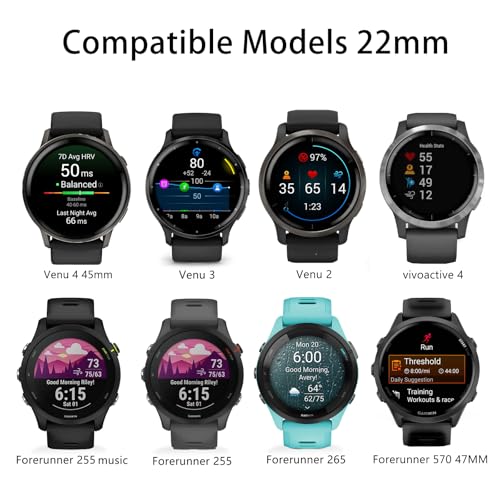 Correa de silicona para Garmin Forerunner 22mm miniatura 2