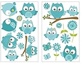 wandtattoo kinderzimmer eule baum ✅ DEKO KINDERZIMMER: Das Türkise Wandtattoo Eule Set eignet sich bestens als Deko Wandsticker Kinderzimmer oder für Babyzimmer.