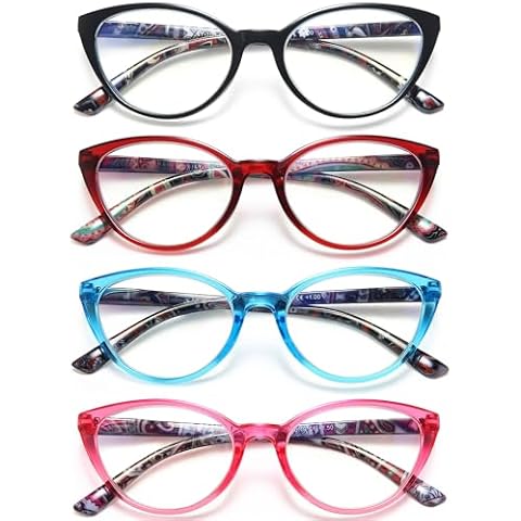 YTDBNS 4 Pack Cat Eye Reading Glasses for Women Computer Blue Light Blocking Readers Ultra Lightweight Eyeglasses Reduce Eye Fatigue, 2.75 Cover