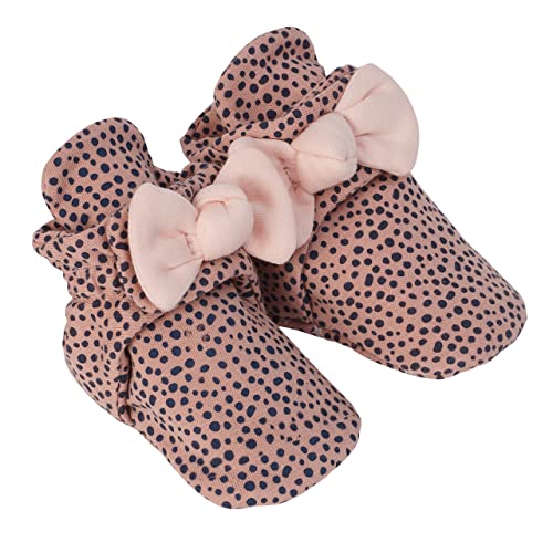 Image of Robeez Baby Girls and Boys Crib Cotton Snap Booties with Slip-Resistant Soles for Infant and Toddler, 0-18 Months