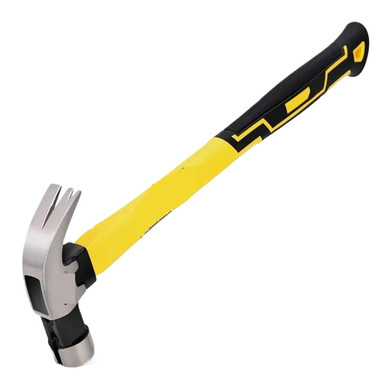 martillo Martillo de garra con mango de fibra, herramientas de carpintería, cabezal de martillo de acero, herramientas manuales de reparación del hogar multifunción(C 1lb)