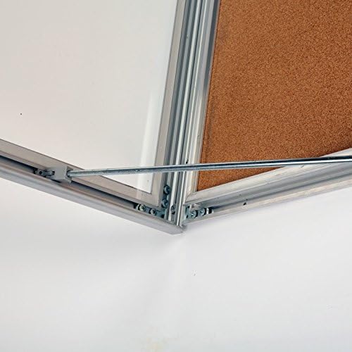 Miniatura 5 de Tablero de anuncios cerrado de corcho con puerta de bloqueo para uso en exteriores (4 x 8.5x11) Plata