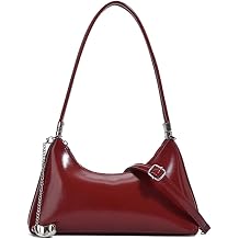 Shoulder Bag for Women Faux Leather Hobo Satchel Handbags with Chain Charm, 2 Removable Strap Trendy Crossbody Purse Bag