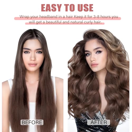 Ailsa Modeladores de Cachos Sem Calor para Dormir, Faixa de Cabeça para Cabelos Longos Durante A Noi