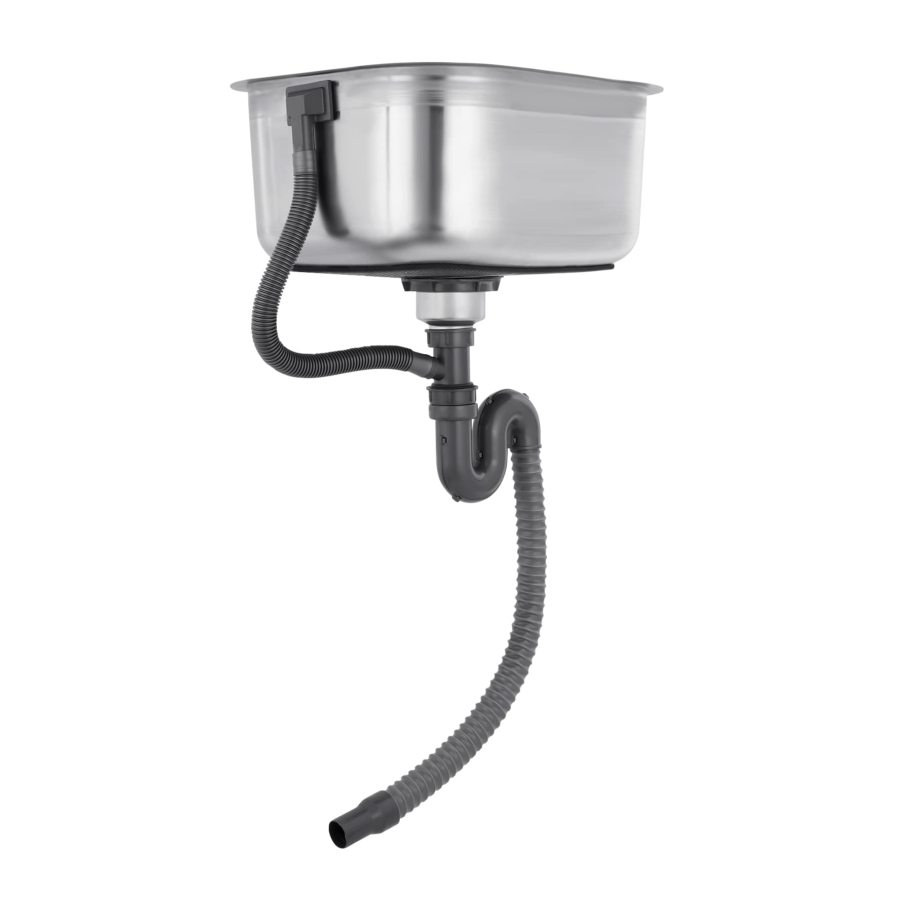 Évier de cuisine simple, en acier inoxydable, 42,5 x 36,2 x 20 cm, montage encastrée, avec fleur ou support, pour cuisine, évier rond et carré, évier encastré