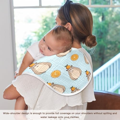 vvfelixl Baby Burp Cloths Simple Water Rat with Orange Baby Newborn Cotton Burping Cloths Set Babys Washcloths 4 Pack4