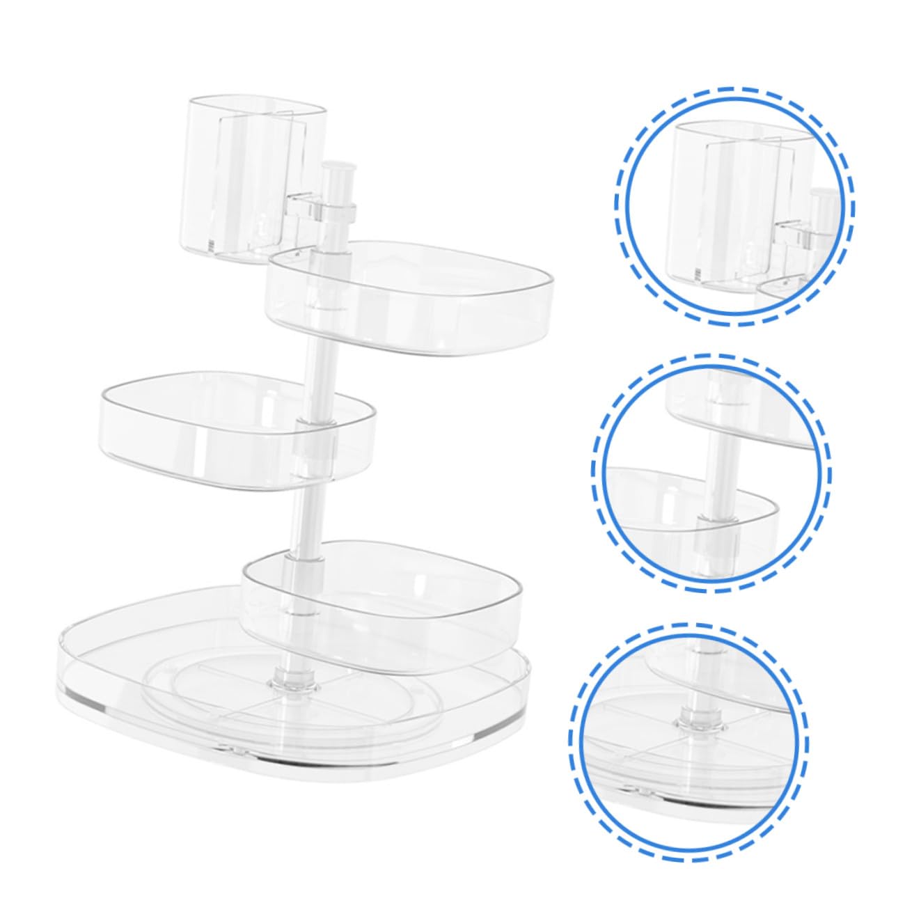 Organisateur Maquillage Rotatif Boîte Rangement Transparent Pour Emulsion Cosmétiques Soins Visage Accessoire Salle de Bain Bureau