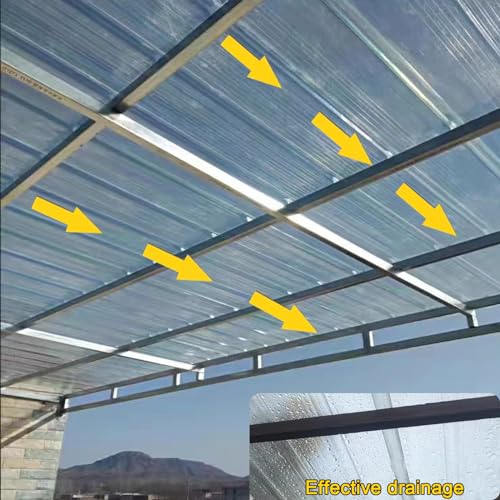 Pannelli Tetto Trasparente,Fogli Pretagliati di Vetroresina 1.2 Mm,Lastra Grecata Capacità di Carico Massima 60 Kg,Pannelli Grecati per Tetto,Pannello Isolante Protezione Uv (0.9x0.8m/35x31in) - 7
