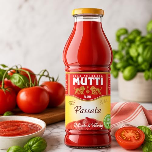 Image of Mutti Parma Passata Di Pomodoro Tomato Puree • Italian Sun-Ripened Tomatoes • Delicate & Velvety, 14.11 oz ℮ 400 g