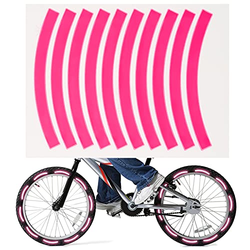HUIOP Reflective Tape, 10pcs Adhesive Reflective Tape Cycling Warning Sticker Bike Reflector Tape Strip for Car Bicycle Motorcycle Scooter Wheel Rim Decoration