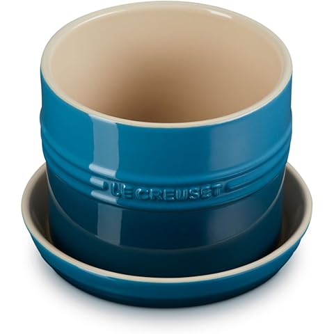 Le Creuset Stoneware Herb Planter, 5.5 Inches, Deep Teal