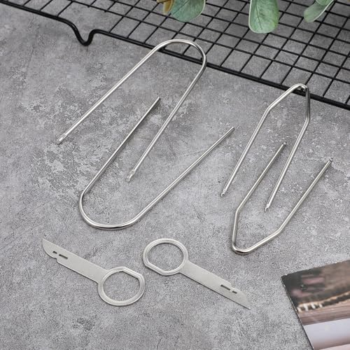 6 Stück Autoradio Entriegelungsschlüssel, Autoradio Bügel Removal Instrument Schlüssel, U Förmiger + V Förmiger Entriegelungsschlüssel Radio DIN Freigabetasten
