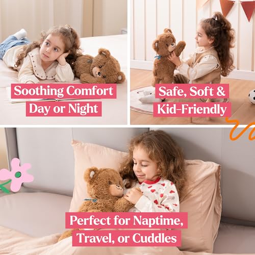 Image of Lilly's Love Heatable & Coolable Lavender Scented Weighted Stuffed Animal - Microwavable Heatable Pad for Kids & Adults - Machine Washable Plushie - Calming Stuffed Animal for Anxiety - Bear