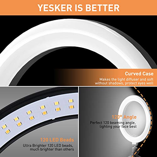 image for Yesker 10” Ring Light LED Desktop Selfie Ring Light USB LED Desk Cam