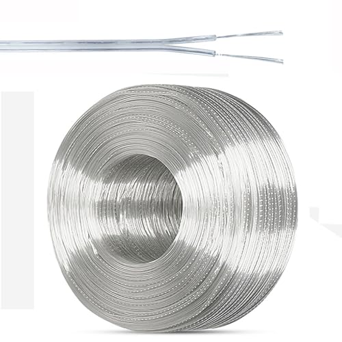 Cable de cobre estañado paralelo de 2 conductores transparente 26AWG de 15ft y aislamiento PVC