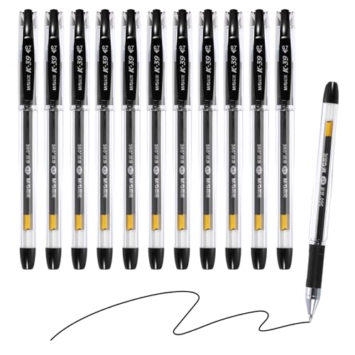 M&G Gel Pen Point 0.7mm Pack 12 Tinta Negra