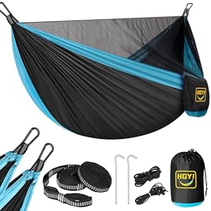 Camping Hammock Mosquito Net,Double & Single Portable Hammocks Hammocks with 2 Tree Straps,Hammock Tent for Travel Camping,Camping Accessories for Indoor Outdoor Hiking Backpacking Backyard Beach