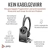 Schnurloses Poly Voyager 4320 UC-Headset und Ladestation – Stereo-Kopfhörer mit Noise Cancelling-Mikrofonarm – Verbindung mit PC/Mac/Mobiltelefon über Bluetooth – Kompatibel mit Teams, Zoom & mehr