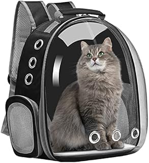SMARTY Cat Carrier Backpack, Pet Carrier Backpack and Space Capsule Front Pack for Small Medium Cat Puppy Dog Carrier Backpack Bag, Pet Carrier for Travel Camping Hiking Walking-Black
