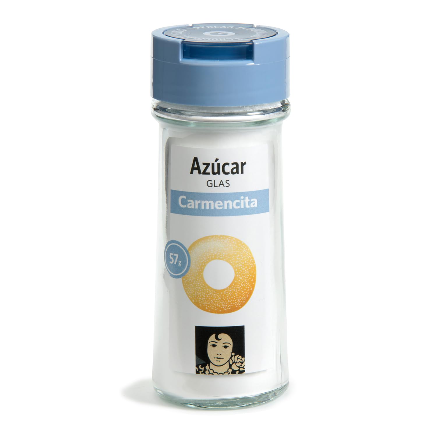 Carmencita Azúcar Glass Tarro de Cristal con Tapón Dosificador 57g