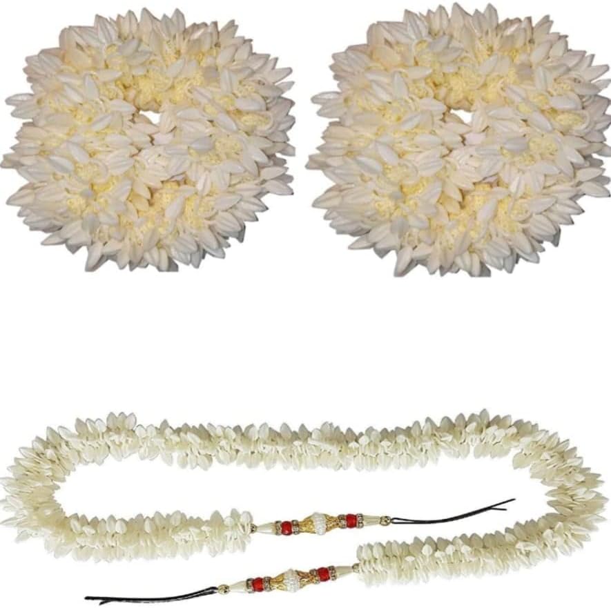 Zintalic Mogra Scented Rubber band Gajra Hair Accessories Hair Gajra (Pack of 2)
