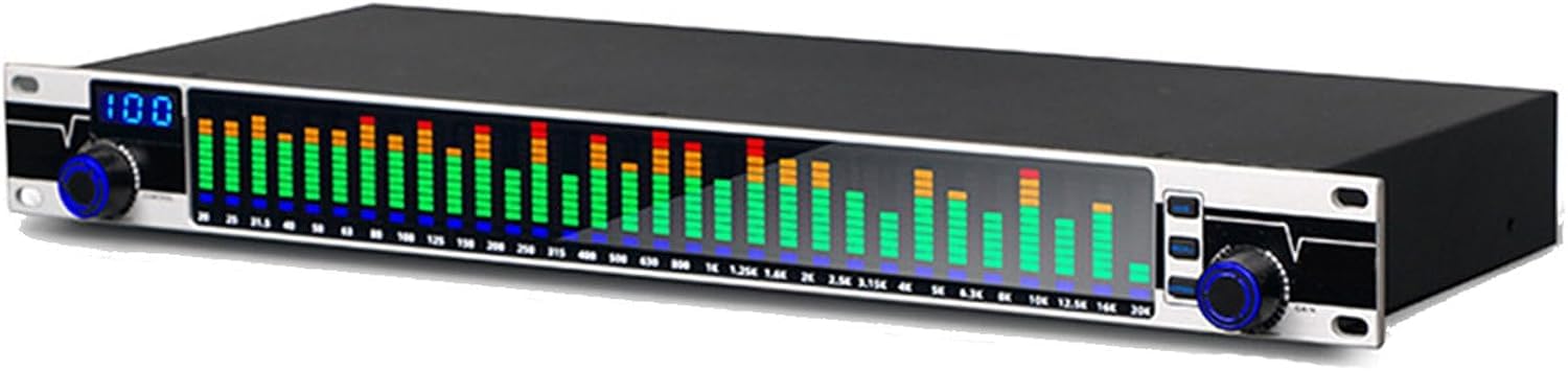 LNNW Equalizery graficzne Korektor dźwięku, 31-pasmowy korektor, wyświetlacz HD LCD Delikatne przetwarzanie, automatyczna redukcja szumów