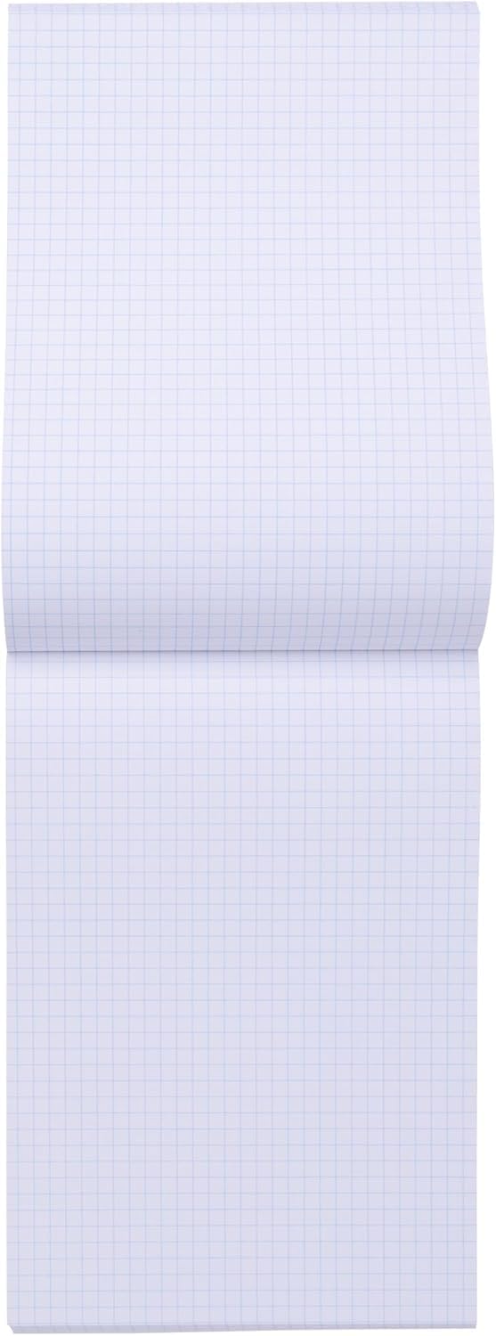 OFFICER PRODUCTS Blocco note formato A5, a quadretti, confezione da 10 pezzi, 50 fogli, 100 pagine, blocco note di carta, per scuola e ufficio, incollato sopra