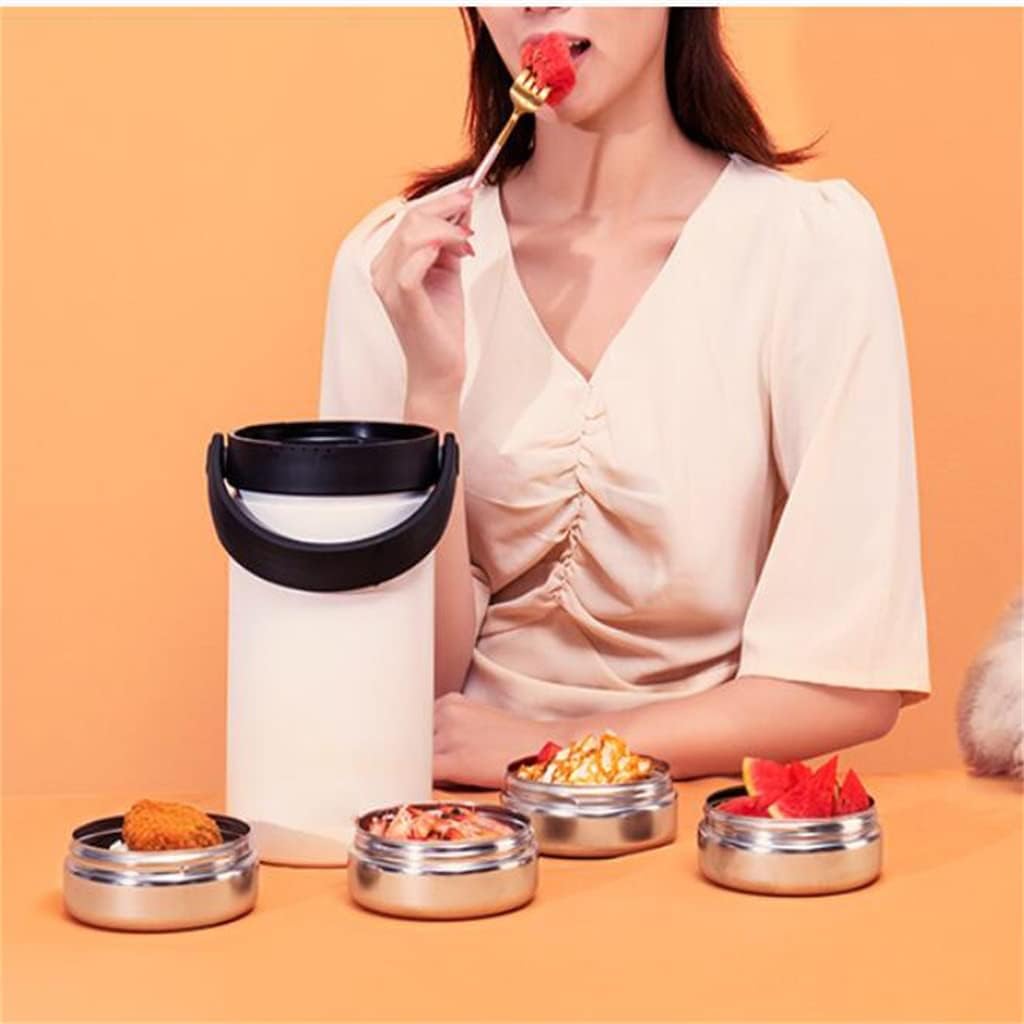 Insulated Lunch Box, Stainless Steel Vacuum Layered Insulation Bucket, Portable, Carrying Pot