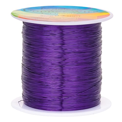 Tarnish Resistant Copper Wires 28 Gauge/0.3mm, 328 Feet, Purplish Red