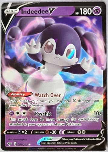 Indeedee V - 091/202 -Sword & Shield Base Set - NM/M