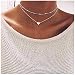 Yfe Heart Pendent Necklace Double Layered Necklaces Jewelry for Women and Girls Satellite Choker (Silver)