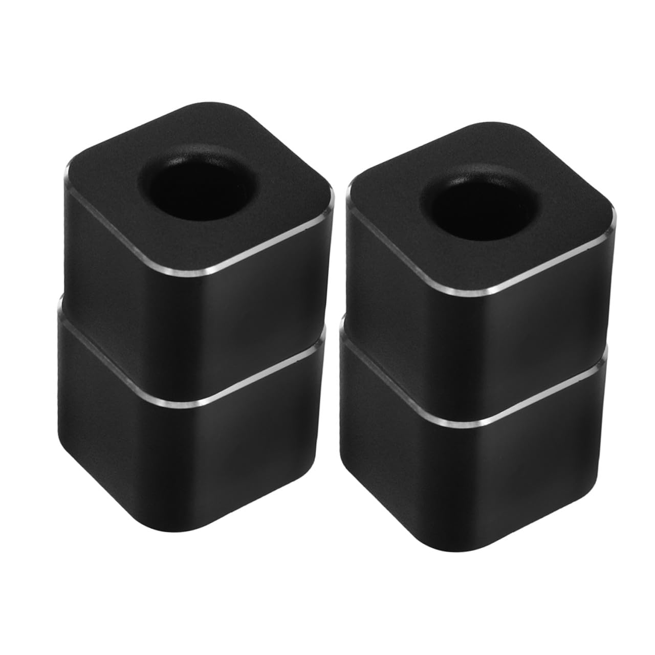 Healeved Portapenne in Metallo Singolo Base Quadrata Nera Mini Organizer da Scrivania per Studenti e Ufficio Set da 4 Pezzi Compatto e Resistente per Cancelleria