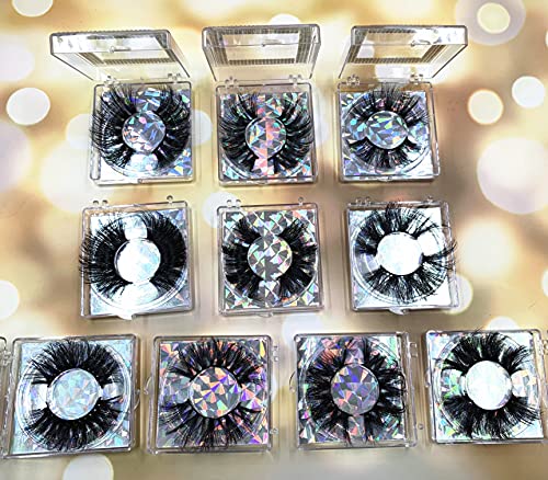 U-Hotmi 25Mm Mink Lashes Wholesale, 10 Styles 5D Lashes Mink Fluffy Dramatic Mink Eyelashes Bulk, 30 Pairs #TOP4