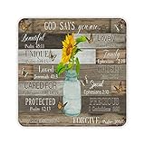  Plaque en étain motif tournesol dans un vase, coutures colorées, panneau en métal en aluminium avec trous pré-percés pour étagère, salle à manger, camping-car, pub, 30,5 x 30,5 cm