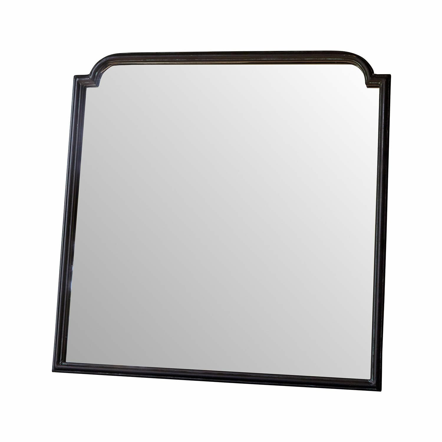 Loberon Spiegel Miravois, schwarz | Minimalistisches Design - Markanter Rahmen - Praktische Schienenaufhängung - Wandspiegel - Wohnaccessoire - Eisen