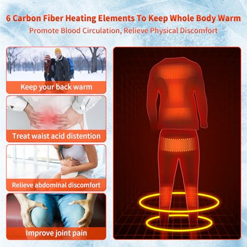 LONHEO Heated Thermal Underwear Set for Men Women Electric Pants for Cold Winter Clothing Long Johns for Sports3