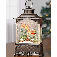 Christmas Decorations Eldnacele 12" Christmas Snow Globe Lantern With ...
