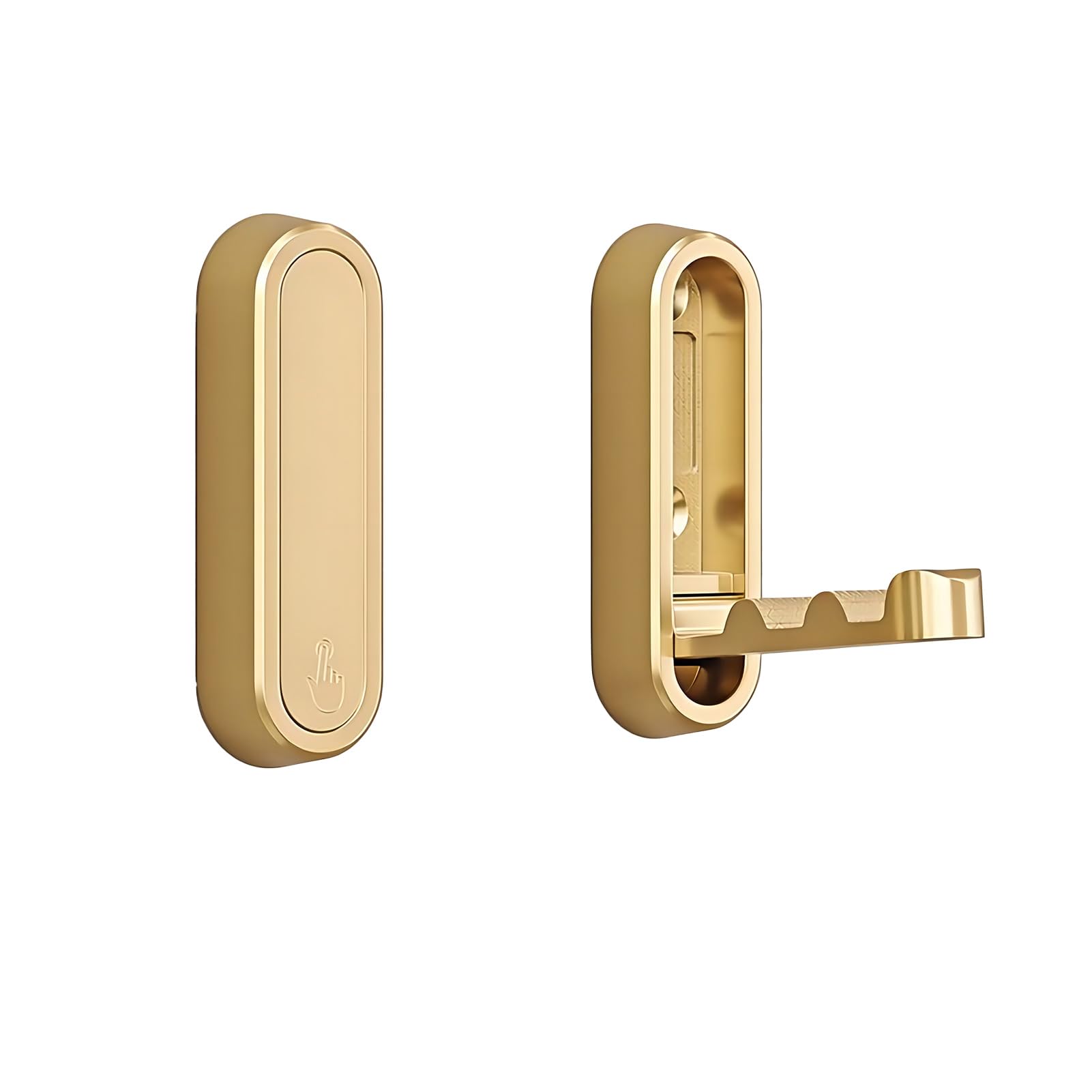 Brushed Gold Foldable Towel for Bathroom,Wall Hooks for Hanging Heavy Duty Coat Robe Purse HooksFoldable Storage Solution for Bathroom,Closet,Entryway,Pool and Kitchen (2, Brushed Gold)