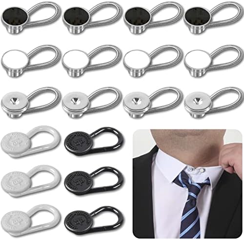 YUANHANG 18Pcs Shirt Collar Button Extender: Neck Button Extender for Mens Dress Shirt - Comfortable Tie Collar Expander
